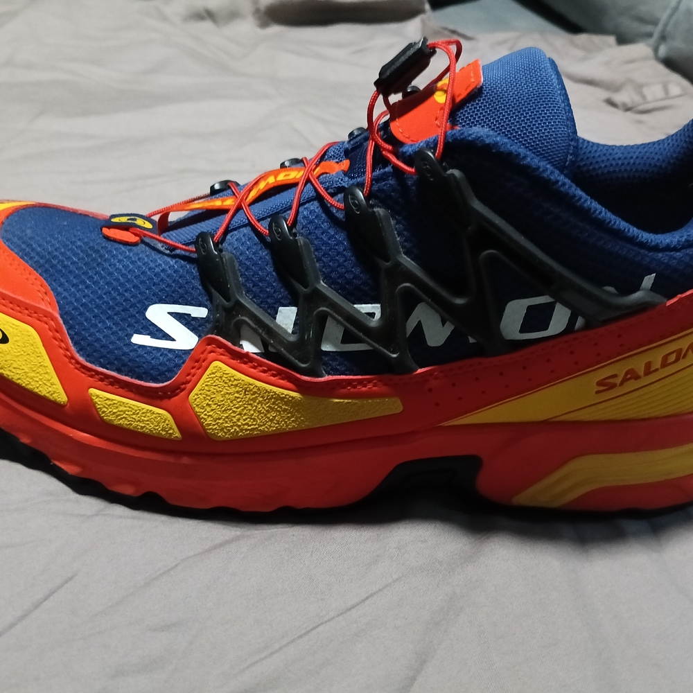 Salomon Vibrant Blue and Yellow Trail Shoes